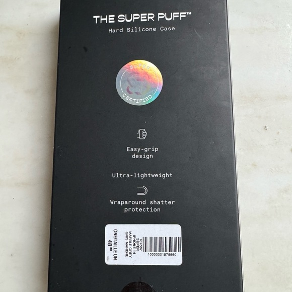 Aritzia iPhone 14 Pro super puff case - marble grey - brand new - Picture 4 of 6